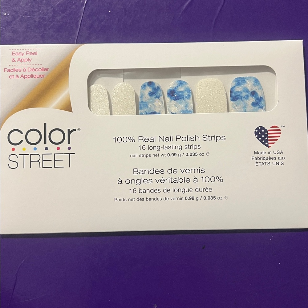 Color Street Blue and White Nail Strips